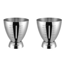 2X Bar Cocktail Jigger Measured Double 1-6 Oz Measuring Jiggers, Stainless Steel Tools Cup Shaker