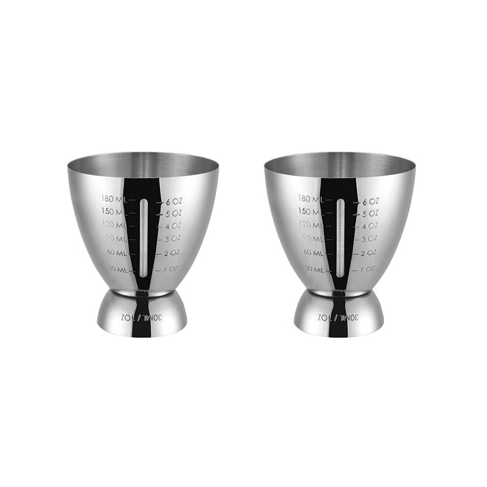 2X Bar Cocktail Jigger Measured Double 1-6 Oz Measuring Jiggers, Stainless Steel Tools Cup Shaker 4712344381368