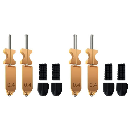 4Packs for FLASHFORGE AD5X Upgraded 3D Printer 0.4mm Hotend Nozzle Assembly,Extra 4PCS Silicone Sock+ 4PCS Nozzle Brush
