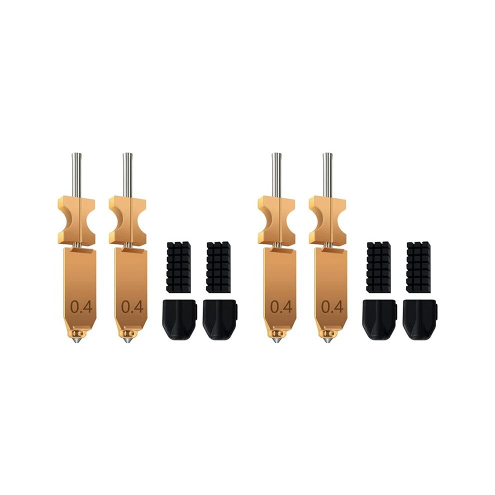 4Packs For Flashforge Ad5x Upgraded 3D Printer 0.4Mm Hotend Nozzle Assembly,Extra 4Pcs Silicone Sock+ 4Pcs Nozzle Brush 4711683341712