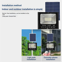 Projecteur Solaire SolarFlood ControlLight 114LED 65W Éclairage Public Extérieur Étanche Angle Réglable Télécommande