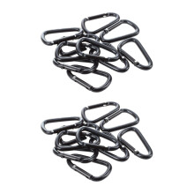 20 Pcs Black D Shaped Aluminum Alloy Carabiner Hook Keychain
