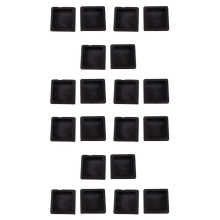 100mm X 100mm Plastic Ribbed Square End Caps Cover Tube Inserts 20 Pcs
