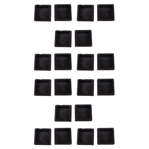 100mm X 100mm Plastic Ribbed Square End Caps Cover Tube Inserts 20 Pcs