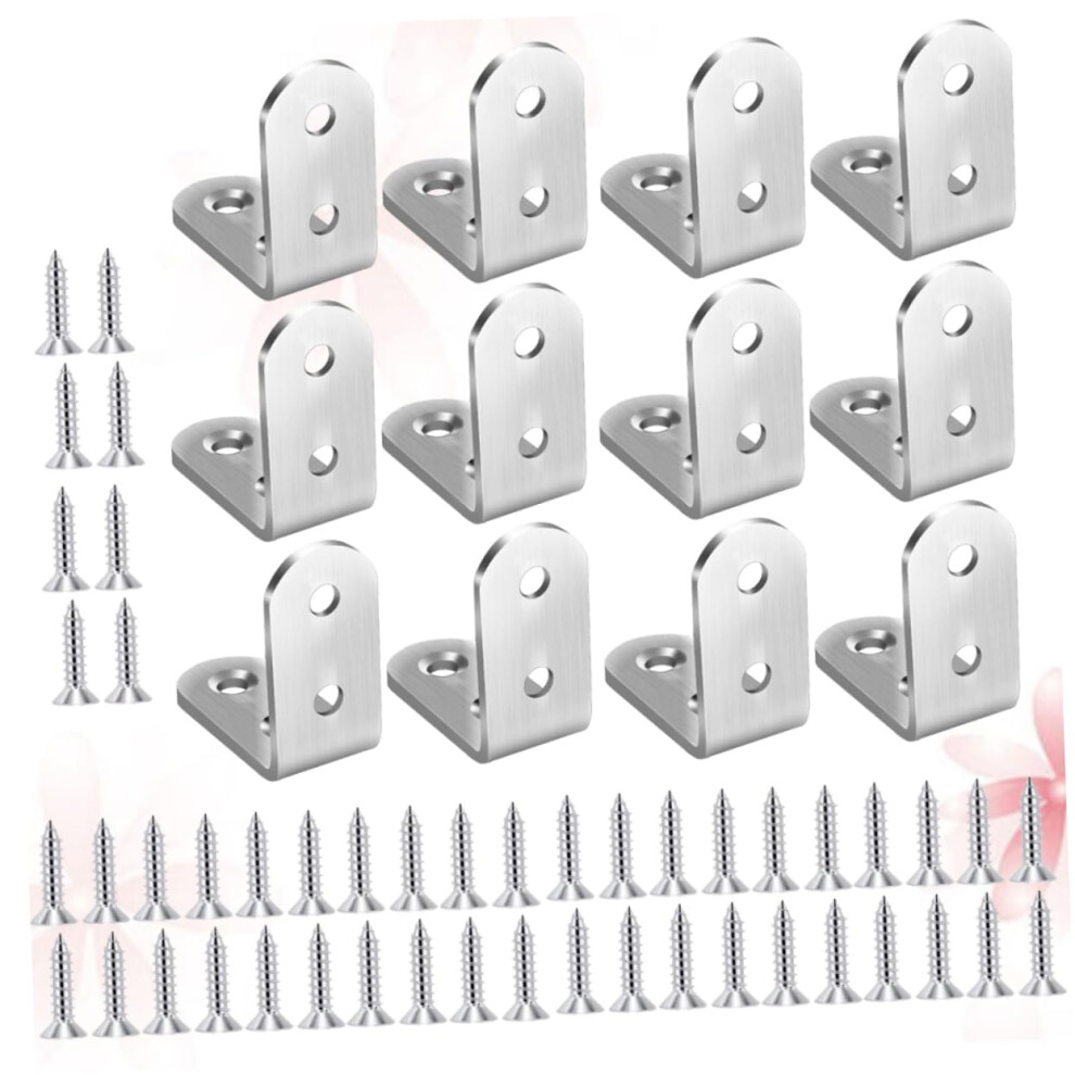 12Pcs Stainless Steel Corner Brackets Right Angle Support With Screws For Furniture Desk And Cabinet 9771547041191