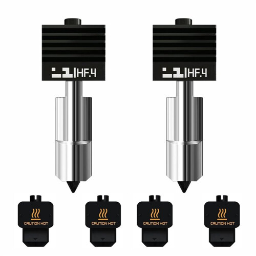 2X for Bambu H2S/H2D High Flow Hotend 0.4mm Hardened Steel Nozzle Replacement Kit for  H2D/H2S/A1/A1 2