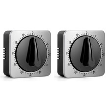2X Kitchen Timers for Cooking, Chef Cooking Timer Clock with Loud Alarm,Mechanical Desk Timer - No Batteries Required