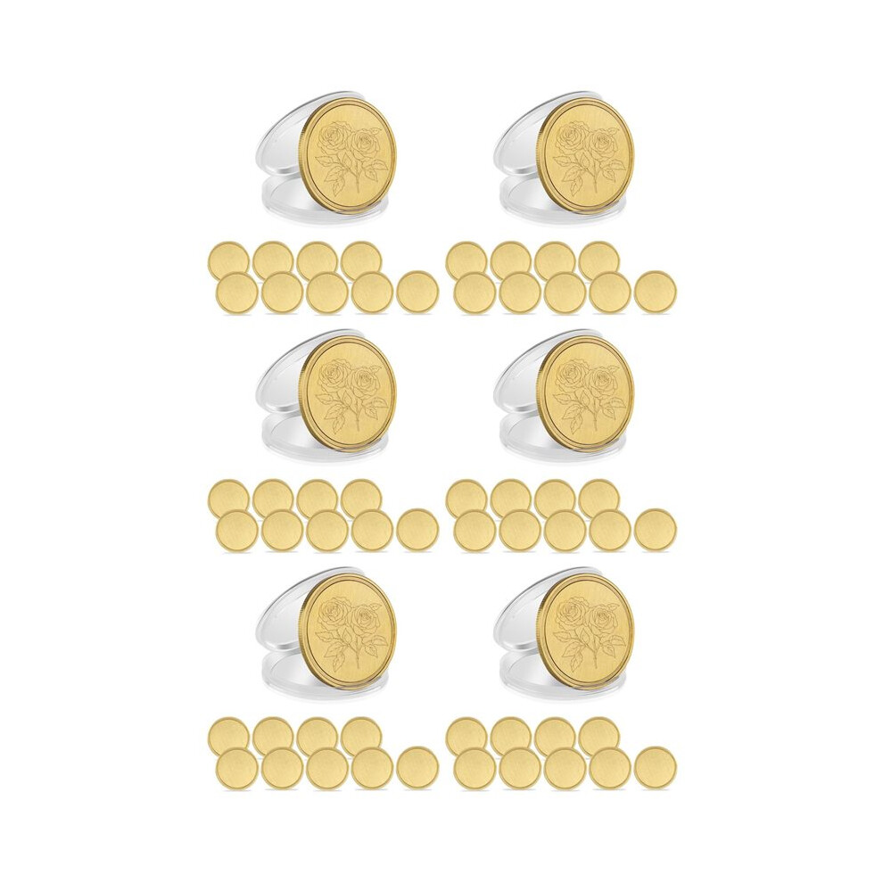 60Pcs Laser Engraving Blanks Brass Coin Blanks Metal Engraving Blank Coins 40Mm With Acrylic Protection Box Brecantia