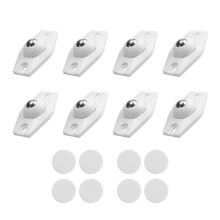 8 Pieces Self Adhesive Caster Wheels Swivel Wheels 360 Degree Rotation Sticky Pulley with Bearings (White)