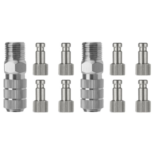 2X Kit de Conector Adaptador de Liberação Rápida para Aerógrafo com 4 Conexões Macho 1/8 Polegadas Macho para Badger-Aerógrafo