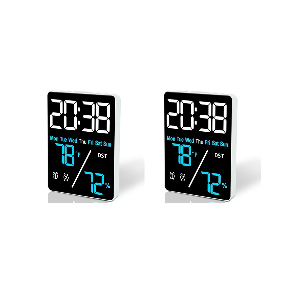 2X Digital Room Thermometer Hygrometer Alarm Clock Indoor Humidity And Temperature Measurement With Led Display 6034021448330