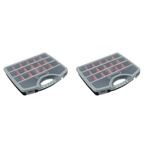 2X Portable Plastic Parts Box Screw Hardware Storage Box Material Compartment Boxes Electronic Component Tool Box