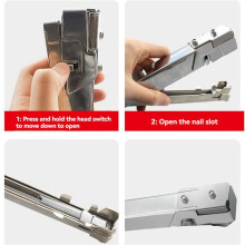 2X Hand-Hammer-Tacker, Hefter, Türklammern, Manueller Hammer-Tacker, Möbelherstellung, Zimmerei, Dekoration