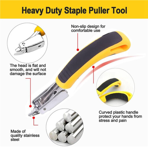 6Pcs Staple Remover, Heavy Duty Upholstery Staple Puller Tool with Ergonomic Handle, Tack-Puller Tool Nail Puller A 2