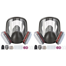 2X Reusable Full Face Respirator Mask,6800 GasMask with Filters 6001&2091, Bayonet Connection, Silicone Face Seal