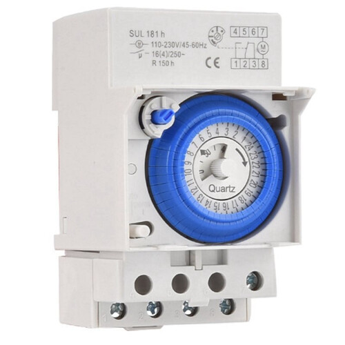 5X SUL181h Din Rail Analog Mechanical Timer  30 Minutes Programmable AC110V-230V 24 Hours Timer 1