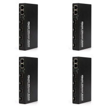 4X Gigabit SFP Media Converter 4 SFP to 2 RJ45 Transceiver 10/100/1000M Fiber Optic EU PLUG