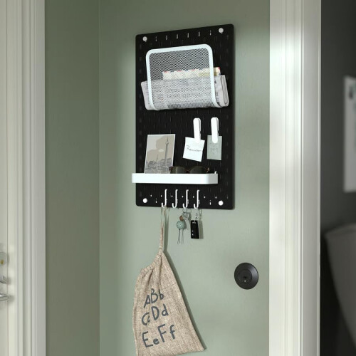 Pegboard Wall Organizer 14.25x22 Black Modular Storage Panel for Home Office Kitchen Bathroom 1