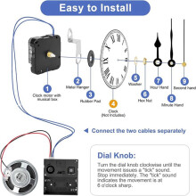3X Chiming Clock Mechanism Replacement,with Chime Melody Hour Trigger and 9 Set Hands for Vintage Grandpa Clock
