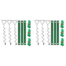 6X Tree Stake Kit, Heavy Duty Spiral Tree Stakes and Supports for Leaning Trees and Young Trees Straightening Silver