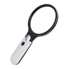 Lighted Handheld Magnifying Glass 45X with Definition Optic Lens and Dual Light for Reading Seniors
