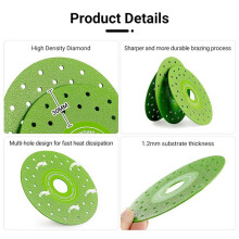 Lot de 9 Disques Abrasifs Plats Multiporeux Ultra-Minces de 115 mm, Brasés Sous Vide, pour Porcelaine, Verre, Carrelage en Céramique et Marbre