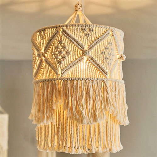 4X Handmade Wall  Lampshade Bohemia Macrame Boho Decor Handcraft Tassel  Background Headboard 2