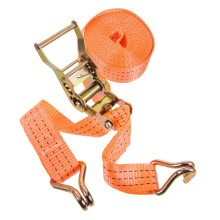 Heavy Duty Ratchet Tie Down Straps Set for Trucks and Trailers, Orange Cargo Lashing Hooks