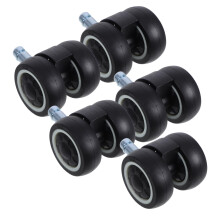5pcs Silent Double Bearing Office Chair Casters, Smooth Swivel Wheels for Hardwood Floors and Gaming Chairs