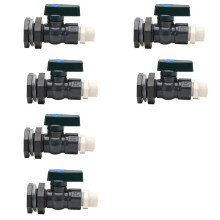 6x PVC Faucet Kit 3/4 Inch Rain Valve with Bulkhead Connector Hose Adapter Anti-Crack Anti-Rust DN20