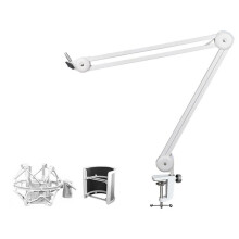 Soporte de Brazo de Micrófono para Grabación, Podcasting, Soporte de Brazo de Tijera de Suspensión Ajustable con Filtro, Montaje de Choque