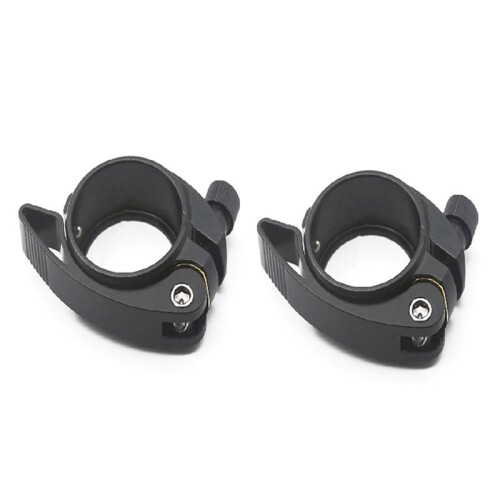 2Pcs Folding Bicycle  Pipe Clamp with Quick Release Lever  Behalf is Suitable Sp8 Pipe Clamp with 40mm, Black
