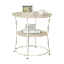 2-Tier Wood-Effect Side Table with Metal Frame