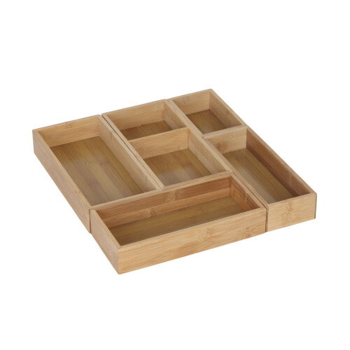 Bamboo Drawer Organizer Set, 5-Piece - Kitchen & Office