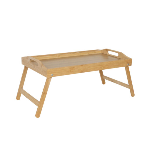 Folding Bamboo Bed Tray with Phone & Tablet Holder