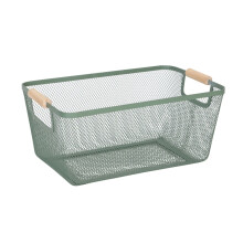 Square Metal Storage Basket with Handles