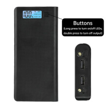 8x18650 Dubbel USB Powerbank-Fodral med LCD-Skärm, Micro-Type C 5V 2.4A