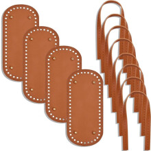 4 Stuks PU-Leren Tasbodems, Bruine Tasbodems voor Haken, voor Het Zelf Maken van Gebreide Handtassen, Portemonnees, Schoudertassen