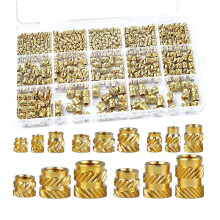 400 Pcs Premium Brass Threaded Inserts Kit, M2 M2.5 M3 M4 M5 M6 Female Metric Knurled Insert Nuts, Heat Set Inserts