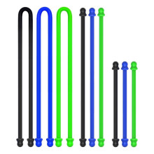 4, 6 und 12 Zoll Silikon-Kabelbinder, Wiederverwendbare Kabelbinder für Kopfhörer, Computerkabel, Haushalt und Küche, 9 Stück