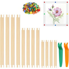 3 Size Wooden Needlepoint Stretcher Bars with Thumb Tacks and Tacks Remover, DIY Canvas Splicing Stretcher Frames