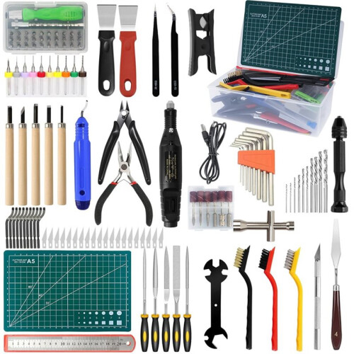 3D Printer Tool Set, 154 Pieces, Model Making Tool Set Including Cleaning, Polishing, Disassembly Tools,Tweezers