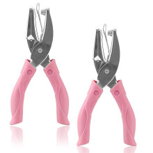 2 Stuks Roze Perforators met Zachte Handgreep, Draagbare Sterperforator en Hartperforator, Perforators in Verschillende Vormen voor Knutselprojecten