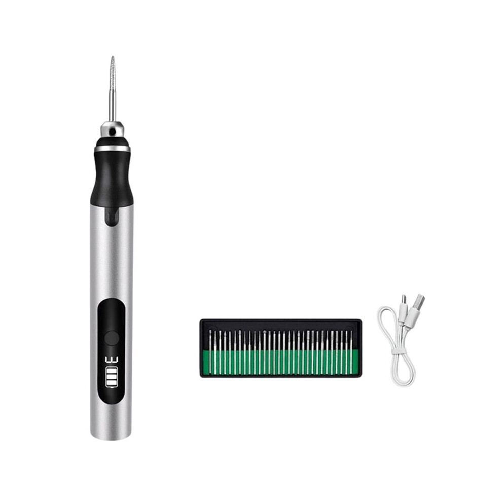 Electric Engraving Pen With 30 Bits Usb Rechargeable Portable Diy Rotary Engraver For Jewelry Wood Glass Stone Carving 6032698501945
