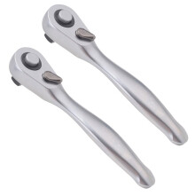 Lot de 2  Clés à Cliquet 1/4" de Haute Qualité, Clés à Cliquet à Douille Rapide, Tournevis, Outils, Petite Clé à 72 Dents