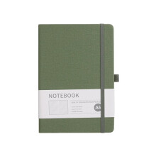Caderno Portátil A5 de Alta Qualidade com Textura de Tecido e Alça, Perfeito para Carregar no Bolso. Caderno A5 Verde.