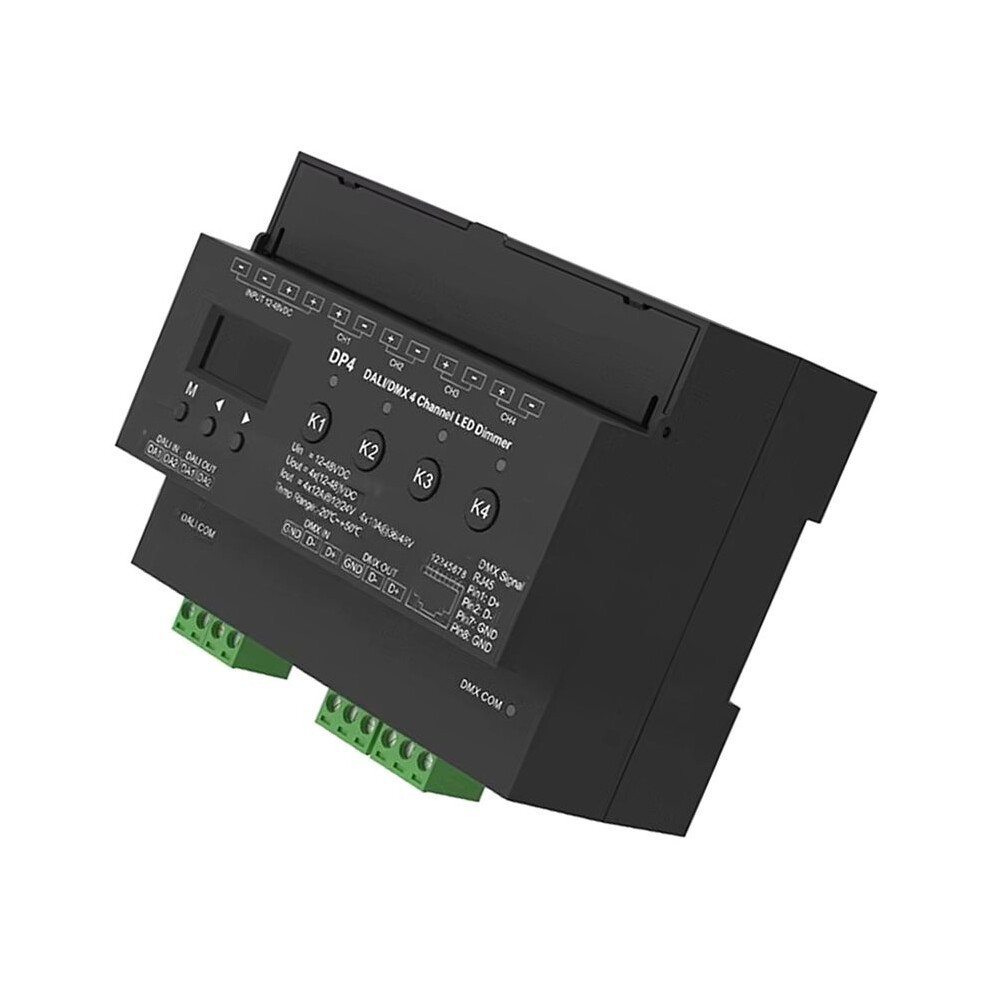 4 Channel Constant Voltage Led Dimmer Dp4 Supports Dt6 Dt8 Dmx8/16Bit For Single Color/Cct/Rgb/Rgbw Led Strip 4711722423386