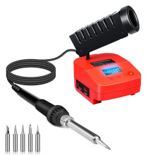 Sladdlös Lödkolv med Digital LCD-Display för 18V PXC Power X-Change-Batteri, med USB- och Typ-C-Port