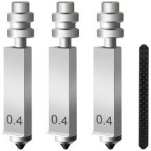 Lot de 3 Buses Bimétalliques Intégrées en Acier Trempé de 0,4 mm pour Tête D'Impression pour pour Kobra X avec 1 Racleur de Buse