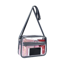 Stijlvolle crossbodytas met enkele riem van PVC,-Grijs klein